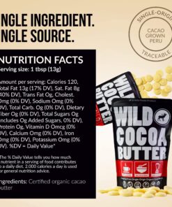 Wild Foods Organic Cocoa Butter Wafers | Raw Plant-Based & Cold-Pressed Cacao Keto Discs | Food Grade & Vegan White Sugar Free Chocolate Chips | 16oz 1 Pound (Pack of 1) 21 812PYZJXSeL