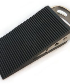 Door Stop (4 Pack) - Low Profile Wedge Shaped Rubber Door Stopper with Brushed Stainless Steel Handle and Hook Accessory by Everything is Play 4 Pack 9 812PnH7K9CL