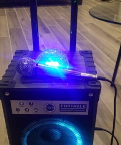 Ankuka Karaoke Machine, Portable Bluetooth Speaker with Disco Lights,Subwoofer PA System with 2 Wireless Microphones for Christmas,Birthday Party 40 812QBsBYtsL