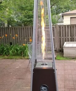 Hiland HLDSO1-WGTHG Pyramid Glass Tube Propane Patio Heater w/Wheels, 40,000 BTU, Hammered Bronze 33 812QIp6E2pL