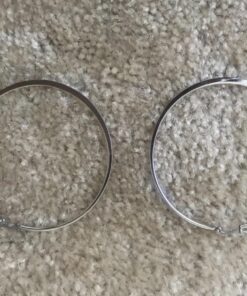 Amazon Essentials Gold Plated or Stainless Steel Flattened Hoop Earrings 70 mm 22 812QPlB68vL