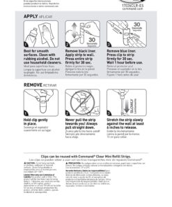 Command 17026CLR B007RKFCFY Decorative Replacement Strip, Mini, 1/2 Lb, Rubber Resin Adhesive, Paper Liner, 120 Clips, Clear, Count 21 812QzoY1BbL