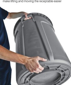 Rubbermaid Commercial Products BRUTE Heavy-Duty Round Trash/Garbage Can, 32-Gallon, Red, Waste Container Home/Garage/Mall/Office/Stadium/Bathroom 1 Pack 10 812U38O4dpL 2
