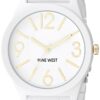 Nine West Women's NW/1678WTWT Matte White Rubberized Bracelet Watch 51 812WUMrJ32L