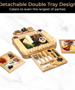 SMIRLY Charcuterie Boards Gift Set, Large Charcuterie Board Set, Bamboo Cheese Board Set, House Warming Gifts New Home, Women Bridal Shower Gift Ideas, Wedding Gifts for Couple, Housewarming Gift 24 812XKjF5rbL