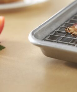 USA Pan Half Sheet Bakeable Cooling Rack, Steel Nonstick Wire Half Sheet Cooling Rack 14 812YN1aC73L