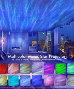 Rossetta Star Projector, Galaxy Projector for Bedroom, Bluetooth Speaker and White Noise Aurora Projector, Night Light Projector for Kids Adults Gaming Room, Home Theater, Ceiling, Room Decor Black 26 812ZPsUVb9L