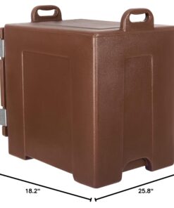 Carlisle FoodService Products Cateraide Insulated Front Loading Food Pan Carrier with Handles for Catering, Events, And Restaurants, Plastic, 5 Pan, Brown 27 812a9c3qJdL