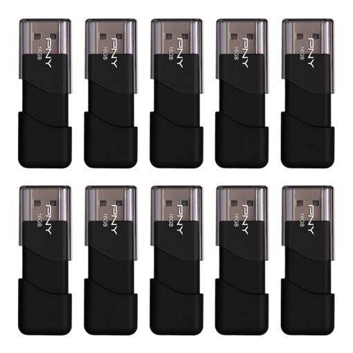 PNY 16GB Attaché 3 USB 2.0 Flash Drive 10 Count(Pack of 1), BLACK FLASH DRIVE - 10 PACK