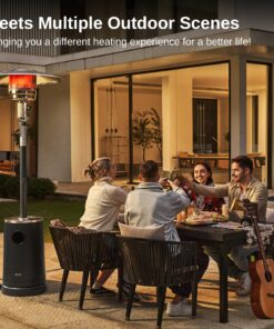 EAST OAK 50,000 BTU Patio Heater with Sand Box, Table Design, Double-Layer Stainless Steel Burner, Wheels, Triple Protection System, Outdoor Heater for Home and Residential, 2023 Upgrade, Black 39 812bEtnIQvL