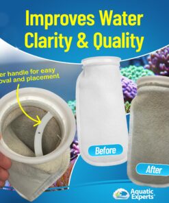 Aquatic Experts 4 inch Ring Filter Socks 200 Micron, Filter Socks for Saltwater Aquarium, Sump Filter Sock, Felt Aquarium Socks, Reef Filter Sock (4" x 14", 2 Pack) 4" x 14" 12 812baDSf dL