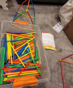 Straw Constructor STEM Building Toys 800 pcs-Colorful Interlocking Plastic Enginnering Toys- Fun- Educational- Safe for Kids- Develops Motor Skills-Construction Blocks- Best Gift for Boys and Girls 24 812bl2zdL4L