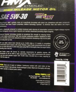 Royal Purple 11748 HMX SAE 5W-30 High-Mileage Synthetic Motor Oil - 5 Quart 5 Quart, (Single Unit) 15 812c1KXGStL