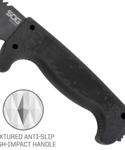 SOG SOGfari Tanto Machete- Survival Machete with 10 Inch Full Tang Blade,Camp Machete for Clearing Brush,Chopping Wood&Harvesting Crops,Spiked Tang Handle for Pounding&Scraping(MC04-N) ,Black 17 812eDglsSLL