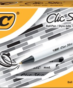Alternative view of BIC Clic Stic Black Retractable Ballpoint Pens, Medium Point (1.0mm), 12-Count Pack, Round Barrel Design for Comfortable Writing 12 Count (Pack of 1)