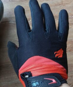 FIRELION Bike Gloves for Men/Women Cycling,Cycling Gloves for Outdoor MTB DH Road Racing,Full Finger Half Finger Padded Bicycle Protective Gloves,Non-Slip Shock-Absorbing Touchscreen Riding Gloves Large Full Red 45 812fsaJ7VPL