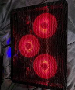 Havit HV-F2056 15.6-17 Inch Laptop Cooler Cooling Pad - Slim Portable USB Powered (3 Fans) (Black+Red) Black+Red 45 812gb090q5L