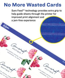 Avery Printable Business Cards, Laser Printers, 250 Cards, 2 x 3.5 (5371) 12 812gbxF aIL