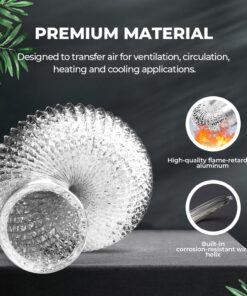 iPower 6 Inch 8 Feet Non-Insulated Flex Air Aluminum Ducting Dryer Vent Hose for HVAC Ventilation, 2 Clamps included, Silver 6 in 8 ft 1 Pack 8 812hpRU7kiL