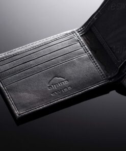 Alpine Swiss Mens RFID Blocking Leather Multi Card High Capacity Bifold Wallet One Size Black 18 812iCD6Yr5L
