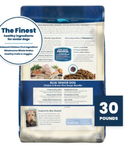 Alternative view of Blue Buffalo Dog Food for Senior Dogs, Life Protection Formula, Natural Chicken & Brown Rice Flavor, Senior Dry Dog Food, 30 lb Bag 30.00 Pound (Pack of 1)