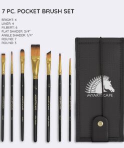 MyArtscape Pocket Paint Brush Set - 7 Artists' Paintbrushes for Watercolor, Acrylic and Oil Painting - Set 1 - Quality Art Supplies Pocket Paint Brushes 001 17 812jz6vlwiL