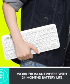 Logitech K380 Pebble Multi-Device Bluetooth Keyboard – Windows, Mac, Chrome OS, Android, iPad, iPhone, Apple TV Compatible – with Flow Cross-Computer Control and Easy-Switch up to 3 Devices –Dark Grey Dark Grey 35 812kf6ARQuL