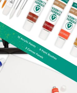 Alternative view of Norberg & Linden Acrylic Paint Set - Canvas and Acrylic Paint Sets for Adults, Teens, Kids - Includes 12 Vivid Colors, 3 Painting Canvas Panels & 6 Assorted Brushes MD