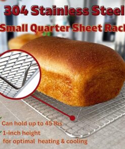 KITCHENATICS Small Quarter Sheet Cooling Rack for Cooking and Baking, Oven-Safe Stainless Steel Wire Rack, Baking Rack for Oven Cooking, Heavy Duty Cookie Cooling Rack fits Quarter Sheet Pan - 8.5x12 8.5" x 12" Quarter Sheet (SMALL) - 1 PC 27 812mbW6ZLL