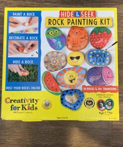 Creativity For Kids Hide and Seek Rock Painting Kit - Arts and Crafts for Kids Ages 6-8+, Gifts for Kids, Craft Kit with 10 Rocks and Waterproof Paint, Small Original 50 812mbzBXbLL