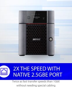 BUFFALO TeraStation 3420DN 4-Bay Desktop NAS 16TB (4x4TB) with HDD NAS Hard Drives Included 2.5GBE / Computer Network Attached Storage / Private Cloud / NAS Storage/ Network Storage / File Server 16 TB (4 X 4TB) 10 812npDwZx7L