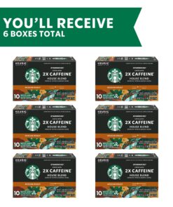 Alternative view of Starbucks Medium Roast K-Cup Coffee Pods with 2X Caffeine — for Keurig Brewers — 6 boxes (60 pods total) 10 Count (Pack of 6)