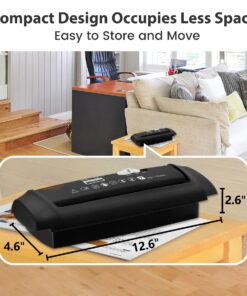 Mini Paper Shredder Without Basket,VidaTeco 7-Sheet Strip Cut Shredder for Home Use, Also Shreds Card/Staple,Small Portable with Extendable Arm,Durable&Fast with Jam Proof(ETL) 17 812qnccGSL