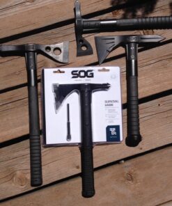 SOG Survival Hawk - Specialty Outdoor Tactical Hatchet, Fire Starter, Nail Puller, Hammer, Multi-Purpose Blade with Reflective Paracord Wrapped Handle (SK1001-CP),Black Survival Tomahawk 31 812qoZWwOgL