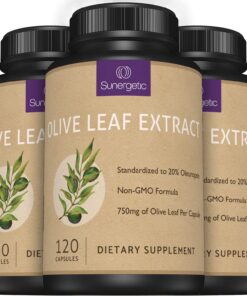 Premium Olive Leaf Extract Capsules – Standardized to 20% Oleuropein – Super Strength Olive Leaf Exact Supplement Supports Immune System & Cardiovascular Health – 750mg Per Capsule – 120 Capsules 12 812soc6S8dL