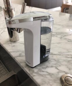 simplehuman 8 oz. Touch-Free Sensor Liquid Soap Pump Dispenser with Soap Sample, White 8 oz. Battery Operated 17 812tAZa vL