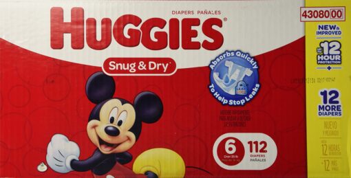 HUGGIES Snug & Dry Diapers, Size 6, 112 Count (Packaging May Vary) Giant Pack Size 6 (112 Count)