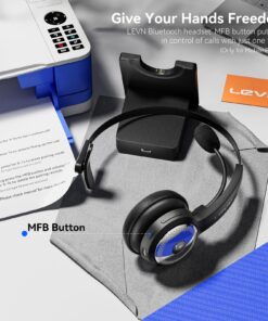 LEVN Bluetooth 5.0 Headset, Wireless Headset with Microphone (AI Noise Cancelling), 35Hrs Bluetooth Headphones with USB Dongle for PC, Suitable for Remote Work/Call Center/Zoom/Online Class/Trucker LE-HS010 Superior 23 812tCTlTtML