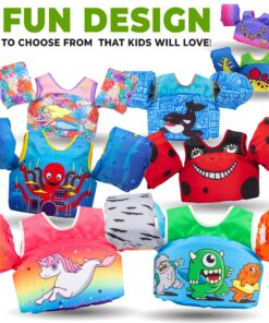 Body Glove Paddle Pals Life Jacket - The Safest Patented U.S. Coast Guard Approved Kids Swim Vest 33-55 LBS Dinosaur One Size 33-55 29 812tNwVPKBL