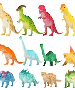 Dinosaur Figure, 7 Inch Jumbo Dinosaur Toy Playset(12 Pack), Safe Material Assorted Realistic Dinosaur,Yeonha Toys Vinyl Plastic Dino Dinosaur Set Party Favors Toys for Kids Boys Toddler Educational 20 812taJczq2L
