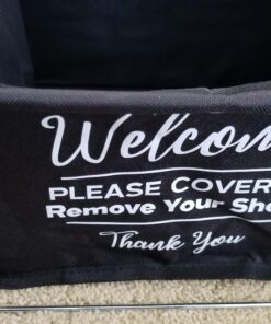 Foldable Shoe Cover Holder (Black) with Bonus Please Use Shoe Covers, Double Sided, Door Hanger Black 28 812uAIUR FL