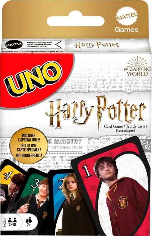 Mattel Games UNO Harry Potter Card Game Movie-Themed Collectors Deck of 112 Cards with Hogwarts Character Images, Gift for Fans Ages 7 Years Old & Up First Edition