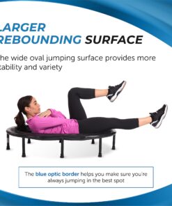 Stamina Fitness Trampoline - Exercise Trampoline with Smart Workout App - Indoor Trampoline Fitness Rebounder 45-Black/Blue One Size 19 812xABtCgyL