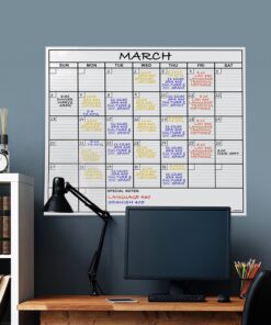 Dry Erase Laminated Jumbo Wall Calendar, Huge 24-inch by36-Inch Size, Monthly Planner for Home Office, Classroom, Large Date Boxes, Reusable Film, Never Folded, Includes 5 Markers, 8 Tacks. I Eraser White 24 x 36 - 1 month 21 812xhwvJAVL