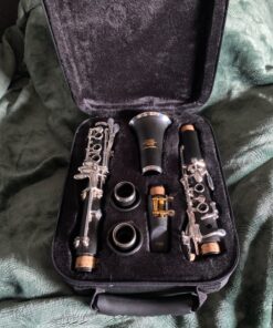 Eastar B Flat Clarinet for Intermediate Beginners, Upgraded Ebonite Bb Clarinet Silver-plated with 2 Barrels, 4C Mouthpiece, Hard Case, Cleaning Kit, ECL-400 Silver keys, Commander style 19 812yFFjPM5L