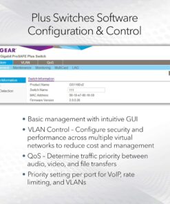 NETGEAR 8-Port PoE Gigabit Ethernet Plus Switch (GS108PEv3) - Managed, with 4 x PoE @ 53W, Desktop or Wall Mount, and Limited Lifetime Protection 8 port | 4xPoE 53W, Managed 16 812yKORNq9L