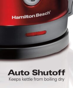 Hamilton Beach Electric Tea Kettle, Water Boiler & Heater, 1.7 Liter, Cordless Serving, 1500 Watts for Fast Boiling, Auto-Shutoff and Boil-Dry Protection, Red (40885) 1.7 L 21 812yif7EPkL