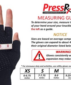 PressRx Compression Arthritis Gloves for comfortable pain relief from Rheumatoid, Carpal Tunnel and more – With Fingerless Fit for Easy Daily Use (1 PAIR) - SMALL Small (1 Pair) 17 812z0C7zoxS
