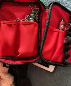Empty Multi-Functional Carrying case with Non Slip Elastic Bands for Storing RDA RTA Tank and Mod Batteries and Coil Tools and Liquid Bottles(Red) Red 21 812z4RXs6LL