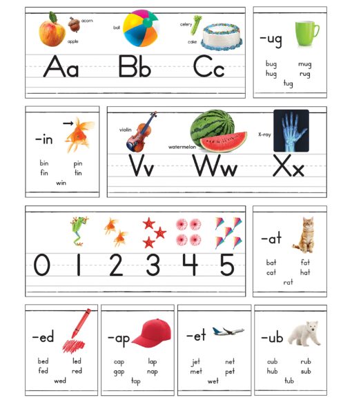 Carson Dellosa 31-Piece Photographic Alphabet Line and Number Line Bulletin Board Set, Alphabet and Number Line for Classroom Wall & Bulletin Board with Word Family Classroom Posters, Classroom Decor Photographic Line